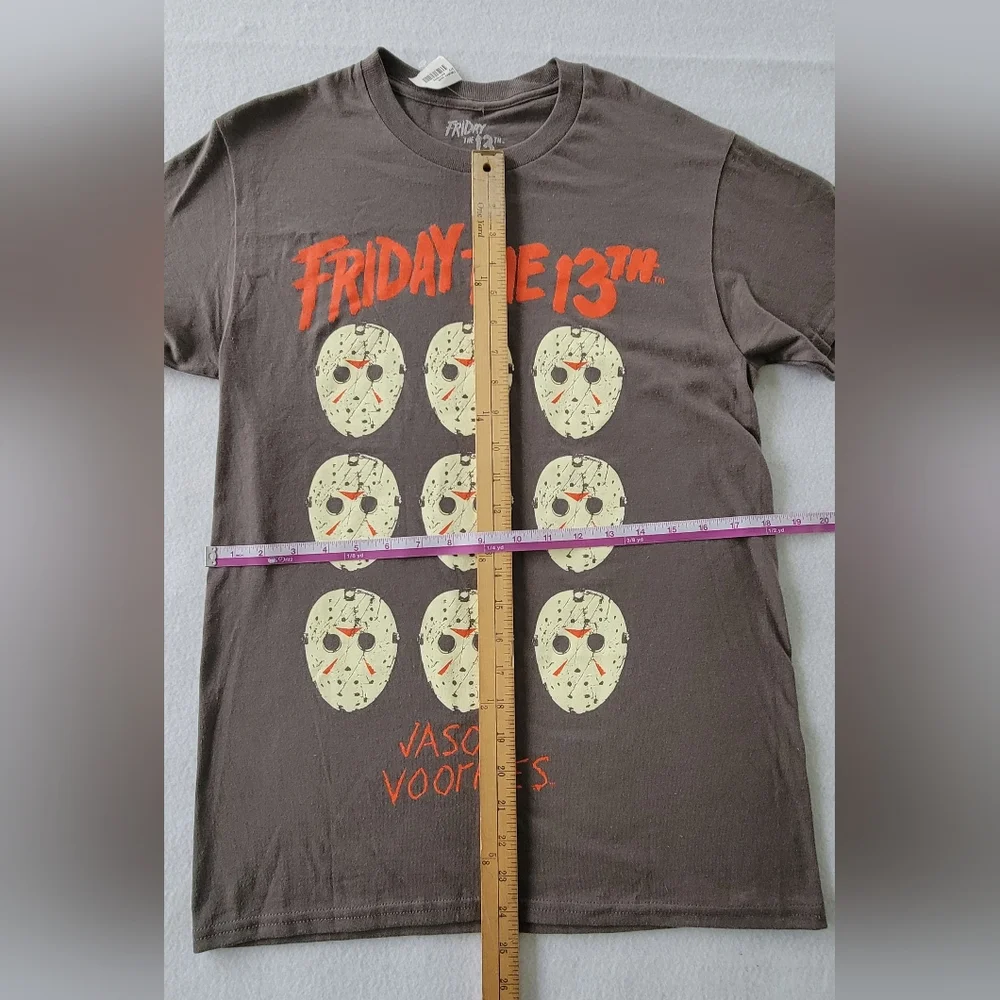 Friday The 13th Men's S(1) And L(2) 100%‎ Cotton Color Gray Short Sleeve T-Shirt